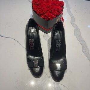 Salvatore Ferragamo Black Leather Heels